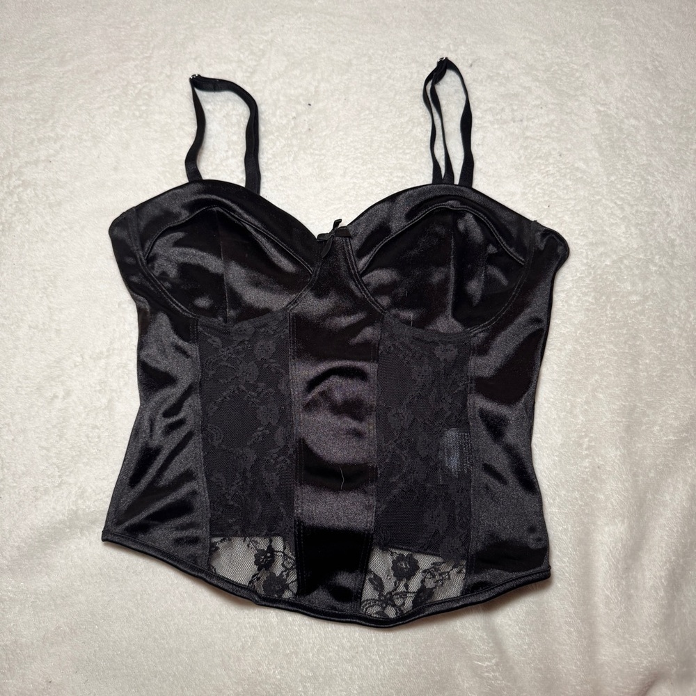 Lace Detail Black Crop Top XS